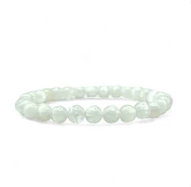6mm Selenite B Bead Bracelet